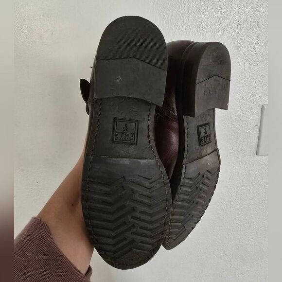 Frye The Vicky Buckle Boots Dark Brown Size 7 - Picture 6 of 11